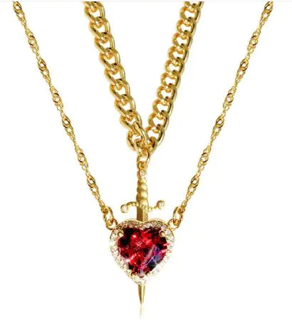 Heart & Sword Sparkle Necklace