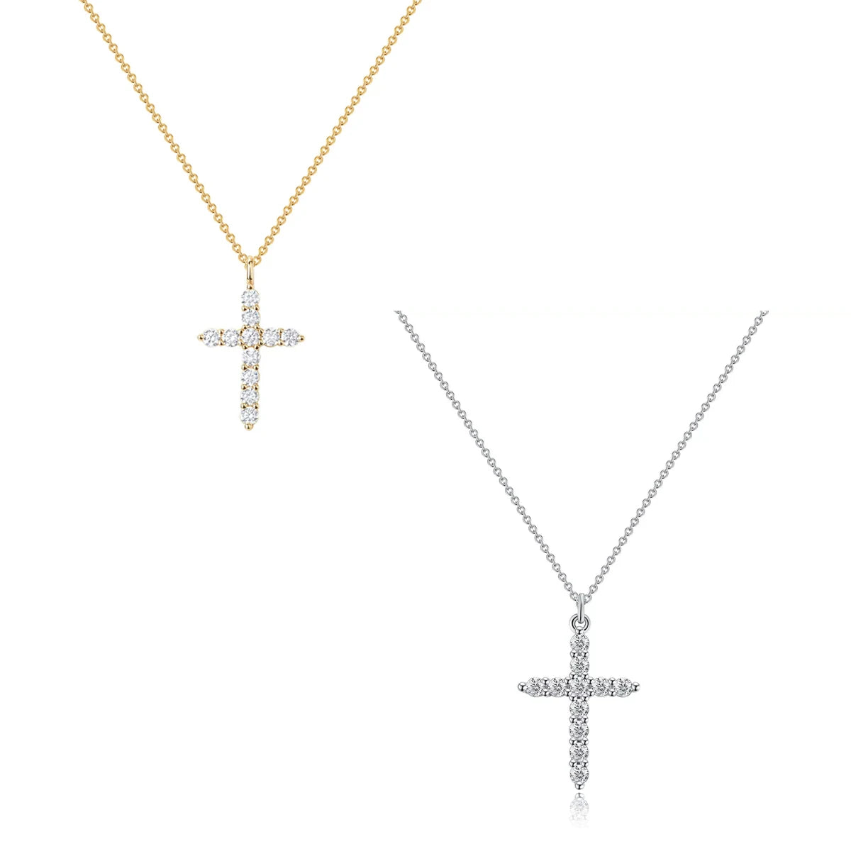 Cubic Zircon Rotatable Crown Cross Pendant Necklaces Classic Stainless Steel Chain Banquet Party Jewelry for Women Men