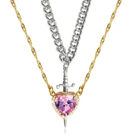 Heart & Sword Sparkle Necklace