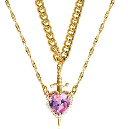 Heart & Sword Sparkle Necklace