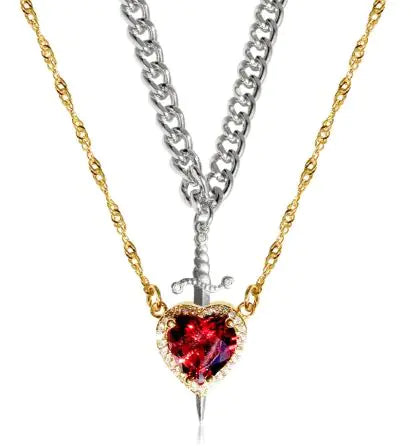 Heart & Sword Sparkle Necklace